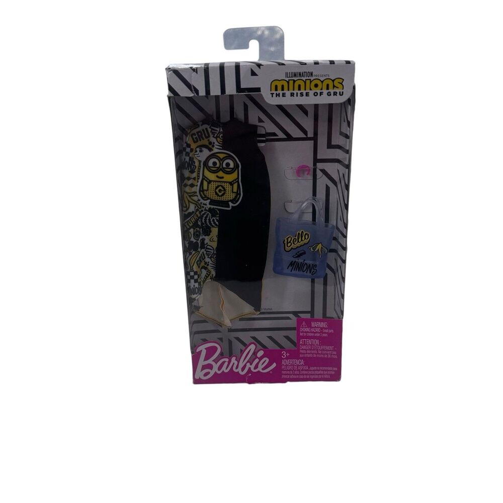 Barbie Minions Fashion The Rise Of GRU Barbie Complete Look Black & Yellow Dress